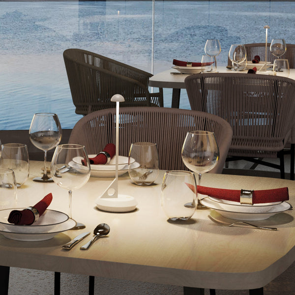Lume - Lampe De Table Sans Fil - Aluminium - Blanc