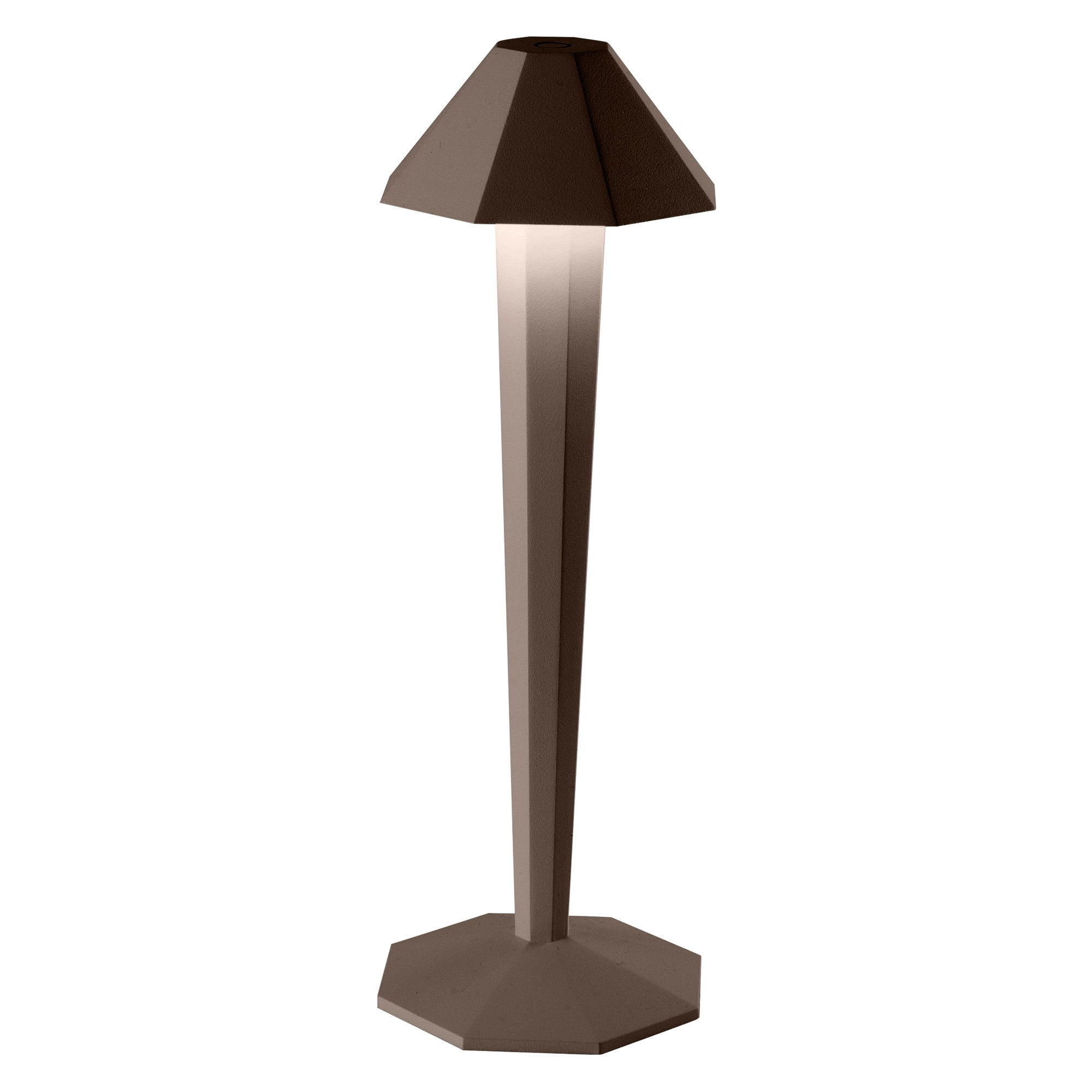 Krypton - Lampe De Table Sans Fil - Aluminium - Marron