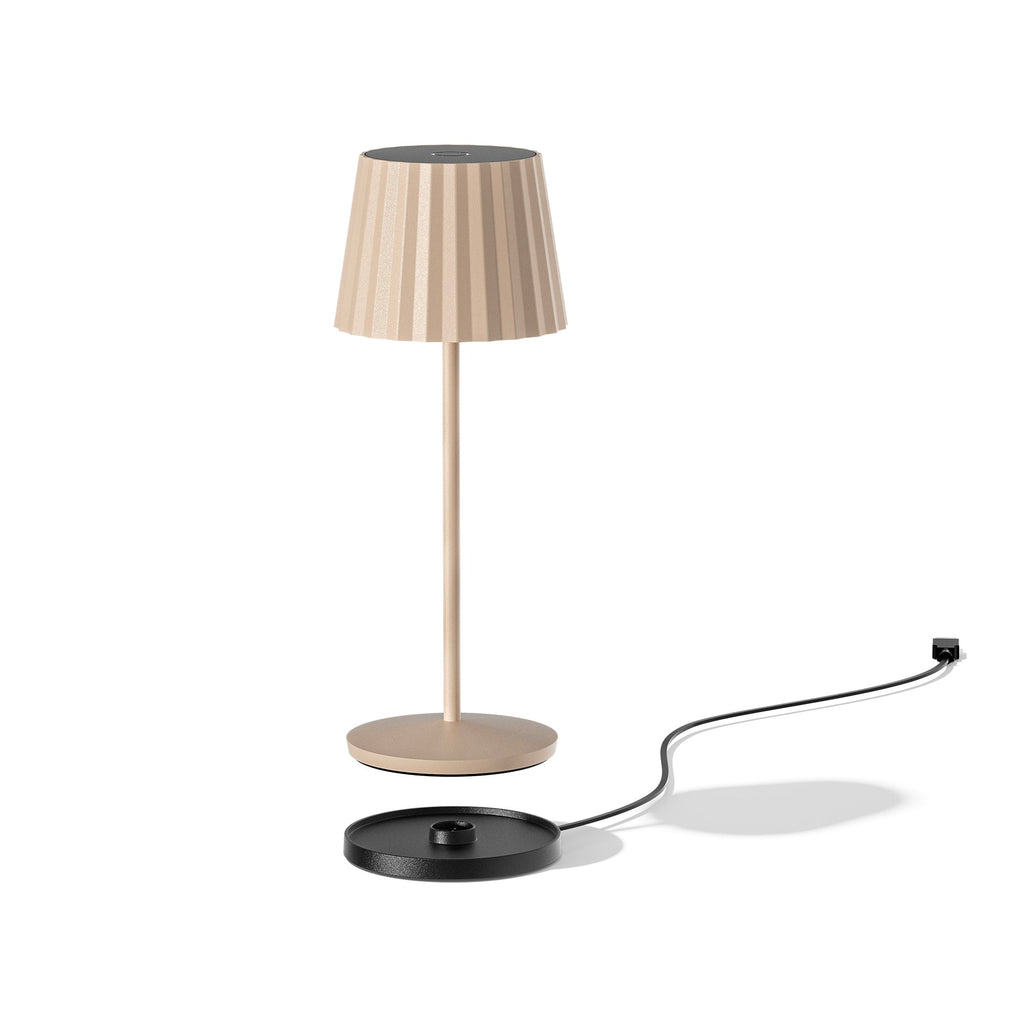 Abby - Lampe De Table Sans Fil - Acier - Beige