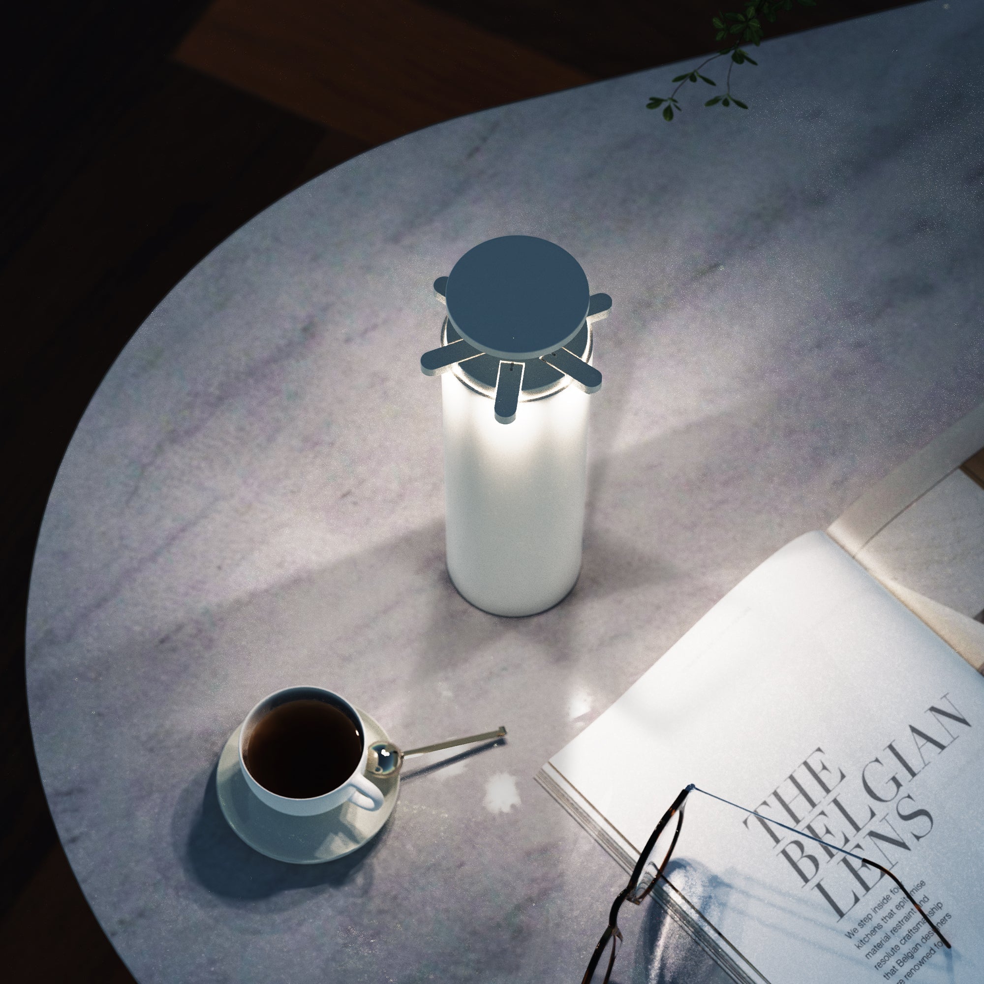 Firework - Lampe De Table Sans Fil - Aluminium - Blanc