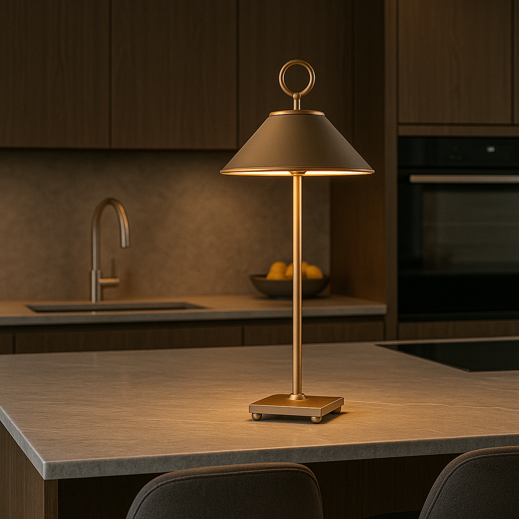 Marais - Lampe De Table Sans Fil - Aluminium - Marron
