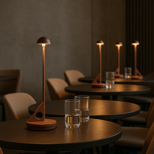 Lume - Lampe De Table Sans Fil - Aluminium - Marron