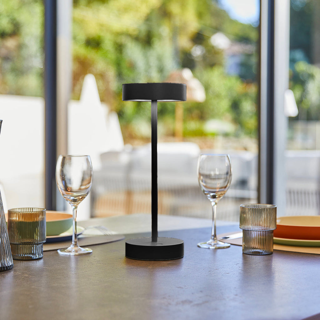 Sandy - Lampe De Table Sans Fil - Aluminium - Noir