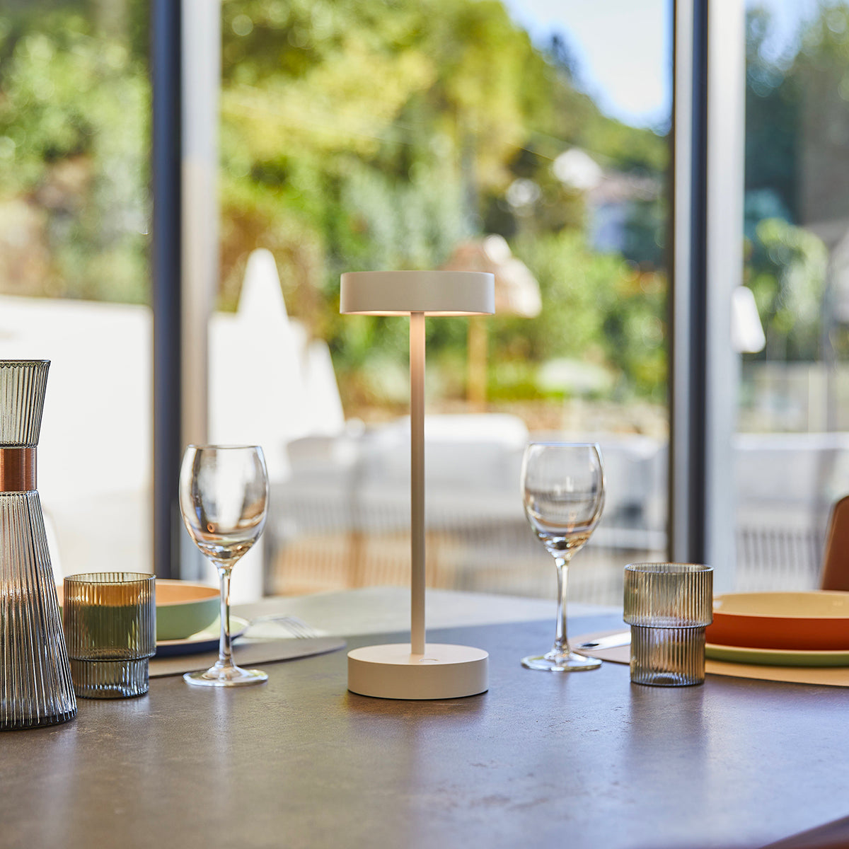Sandy - Lampe De Table Sans Fil - Aluminium - Blanc