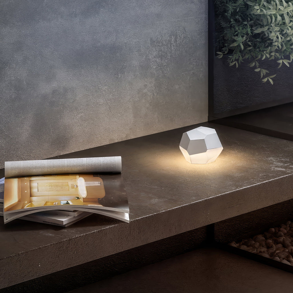 Stone - Lampe De Table Sans Fil - Aluminium - Blanc