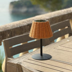 Amira - Lampe De Table Solaire - Polyrotin - Beige