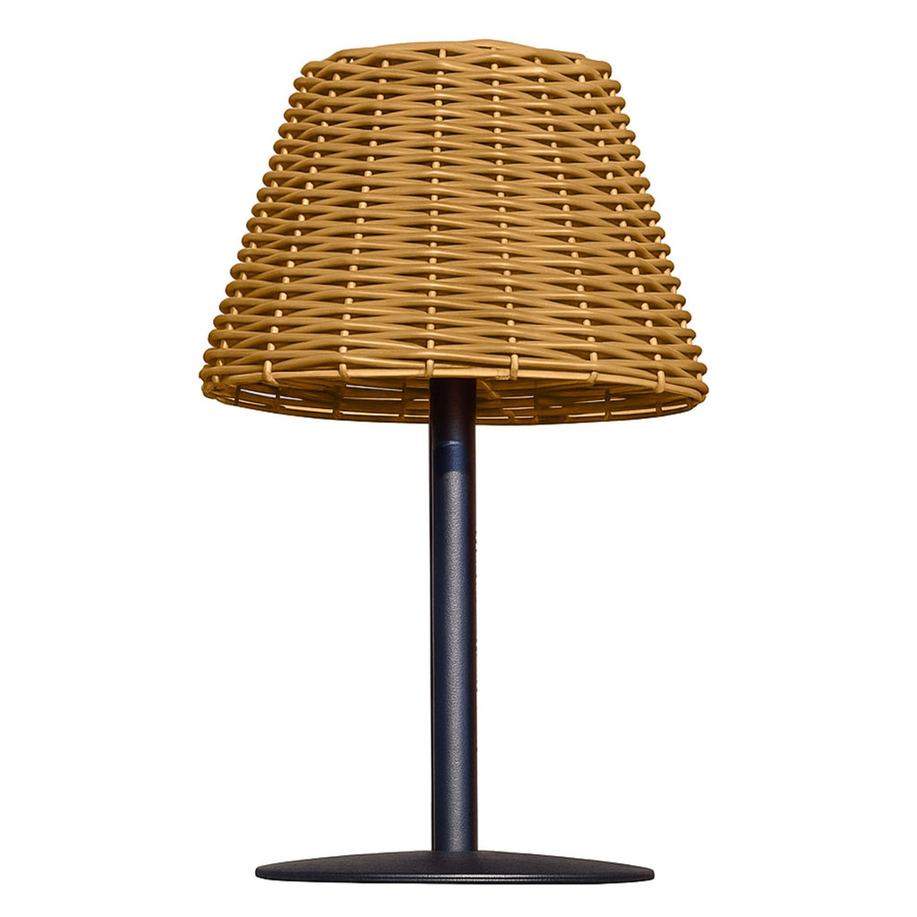 Amira - Lampe De Table Solaire - Polyrotin - Beige