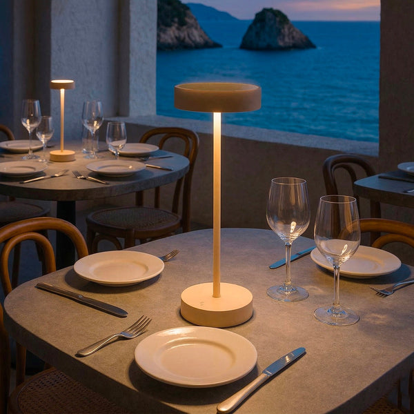 Sandy - Lampe De Table Sans Fil - Aluminium - Beige