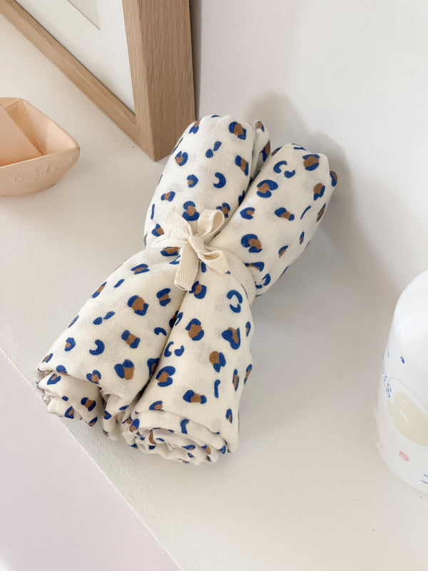 lot de langes en coton motif léopard pour bébé