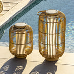 Mariel - Lanterne Solaire - Rotin - Beige