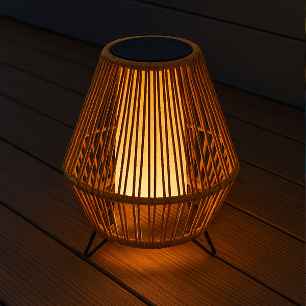 Salomea - Lanterne Solaire - Rotin - Beige