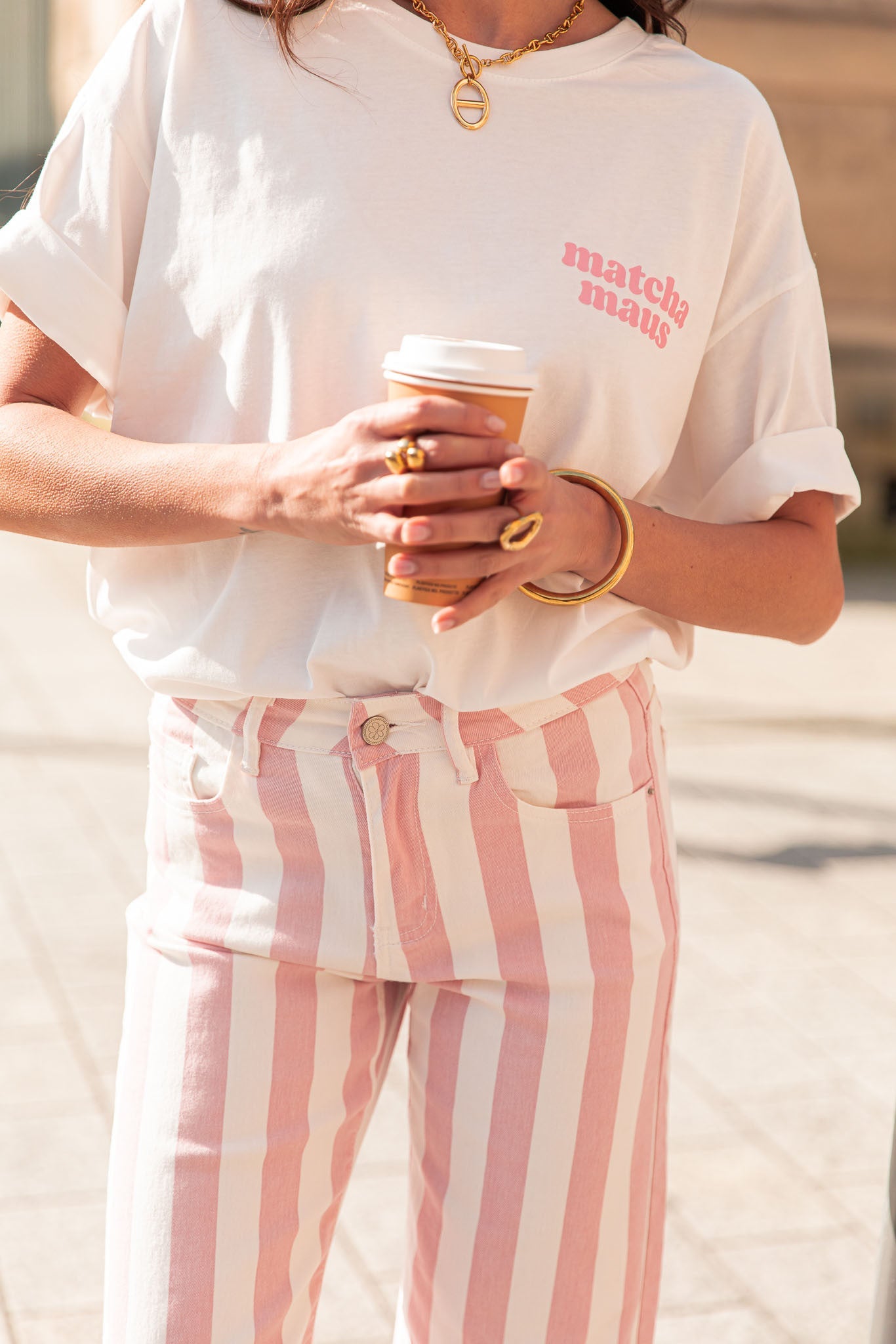 LATTÉ Blanc - T-Shirt Imprimé