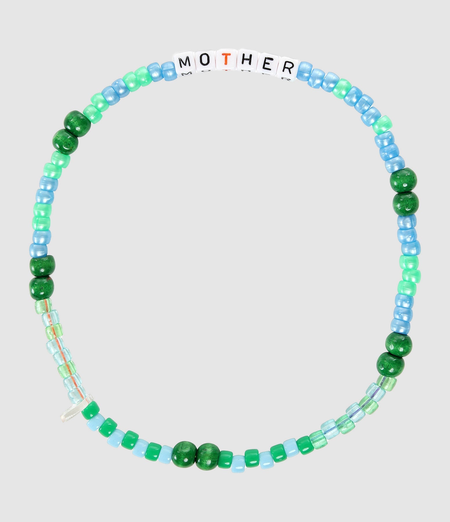 Lauren Rubinski - Collier Love Beads Mother Vert Bleu - Femme