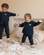 Le Pyjama Family Party Enfant En Coton Bio Nid D'Abeille - Charbon