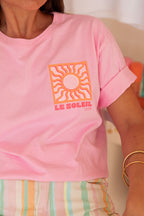 LE SOLEIL Orange/Rose - T-Shirt Imprimé