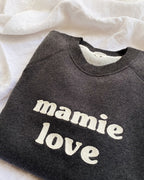 Le Sweat Brodé Mamie Love En Coton Bio - Gris Anthracite
