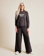 Le Sweat Brodé Mamie Love En Coton Bio - Gris Anthracite