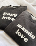 Le Sweat Brodé Mamie Love En Coton Bio - Gris Anthracite