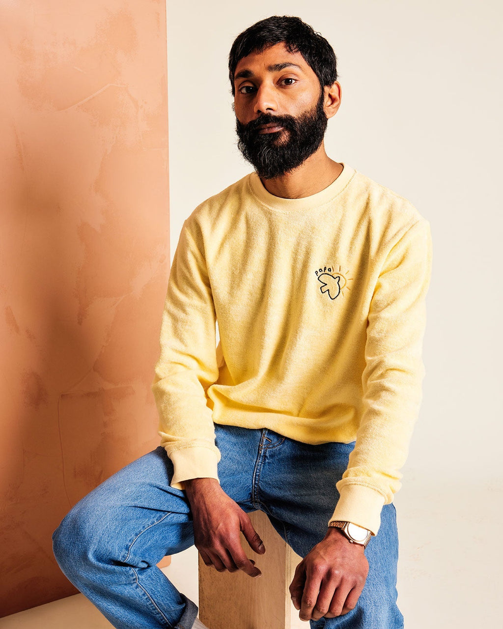 Sweatshirt Sacha - Papa Sun Bird - Vanille - Homme