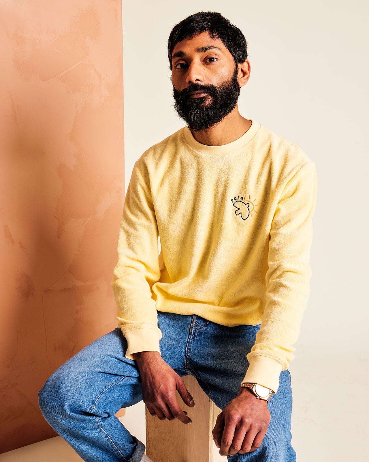 Sweatshirt Sacha - Papa Sun Bird - Vanille - Homme