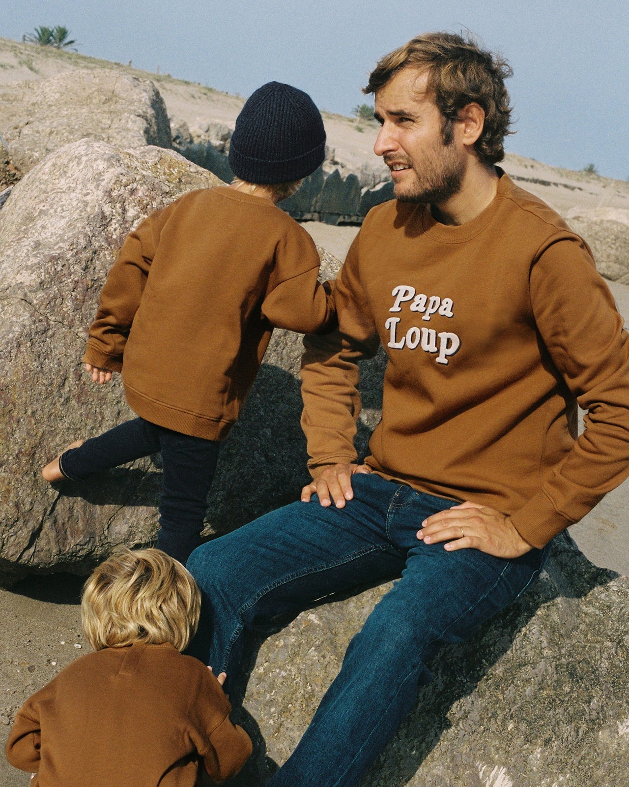 Le Sweat Papa Loup En Coton Bio - Caramel