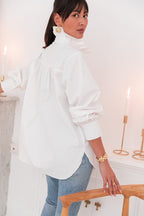 LÉONIE Blanche - Chemise Col Victorien