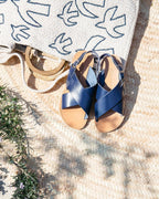Les sandales enfant - en cuir bleu grecque - Théluto x émoi émoi Sandales Théluto