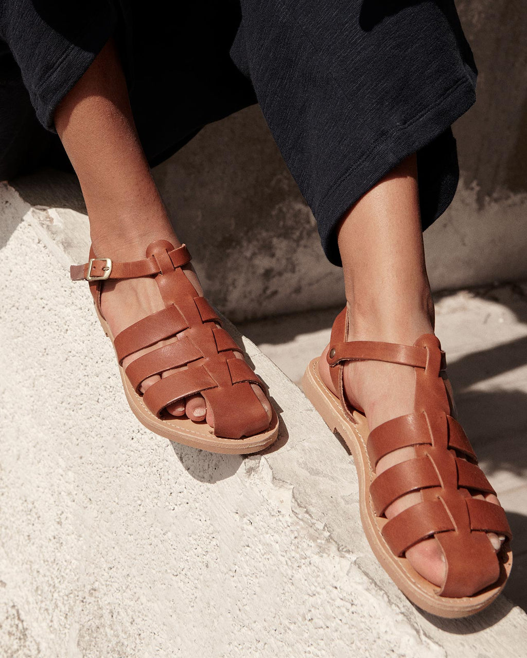 Les Sandales Mathis Femme En Cuir Naturel - Théluto X Émoi Émoi