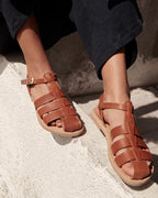 Les Sandales Mathis Femme En Cuir Naturel - Théluto X Émoi Émoi