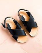 Les Sandales Tom Femme En Cuir Noir - Théluto X Émoi Émoi