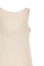 Robe Courte Ouverte Dans Le Dos En Lin Mélangé Beige