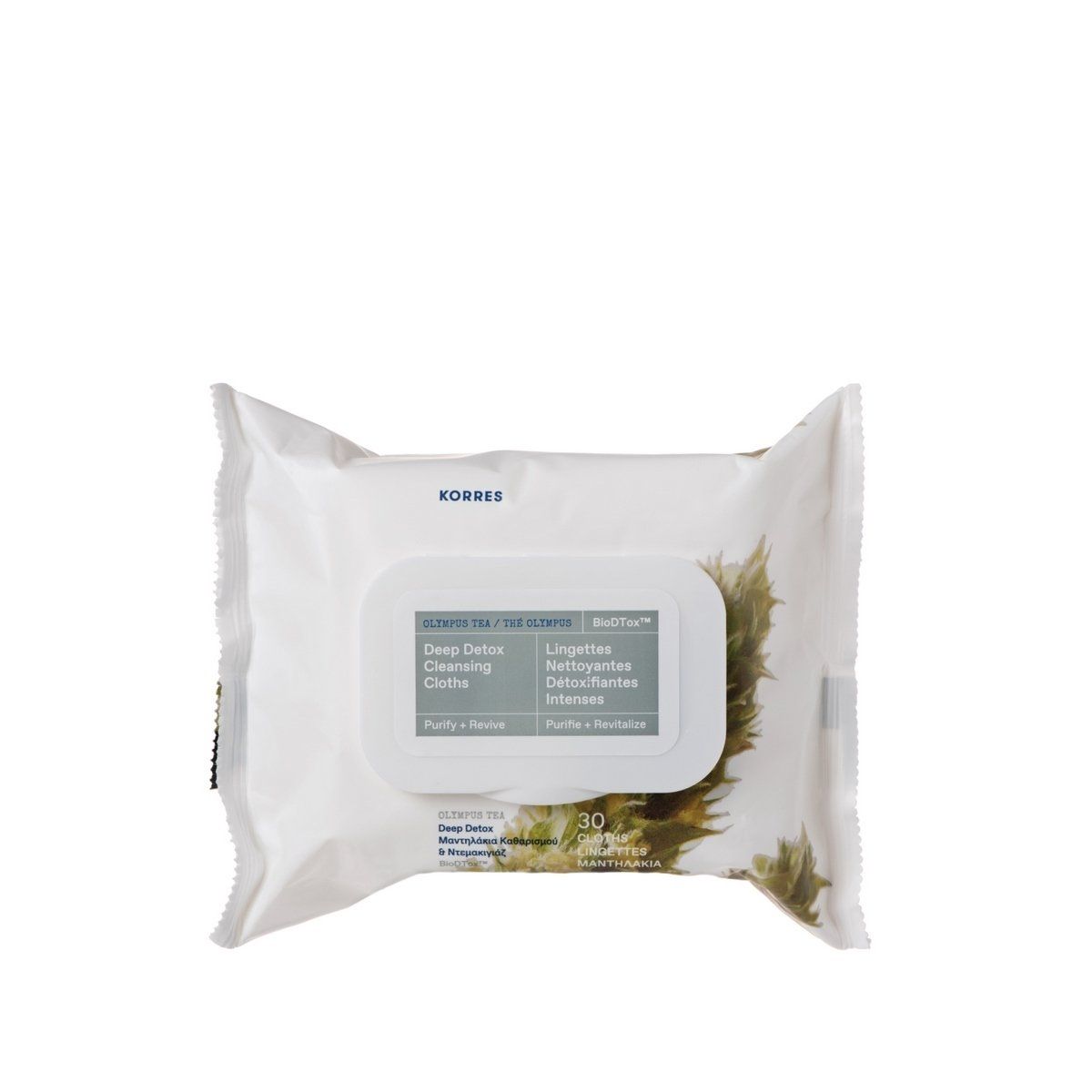 Lingettes Nettoyantes Détoxifiantes - Thé Olympus - Korres - The Bradery