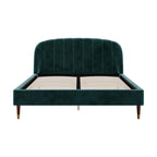 lit double en velours vert et pieds dore gala