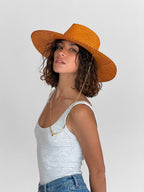 Chapeau Paille Livy Jr - Apricot Burgundy