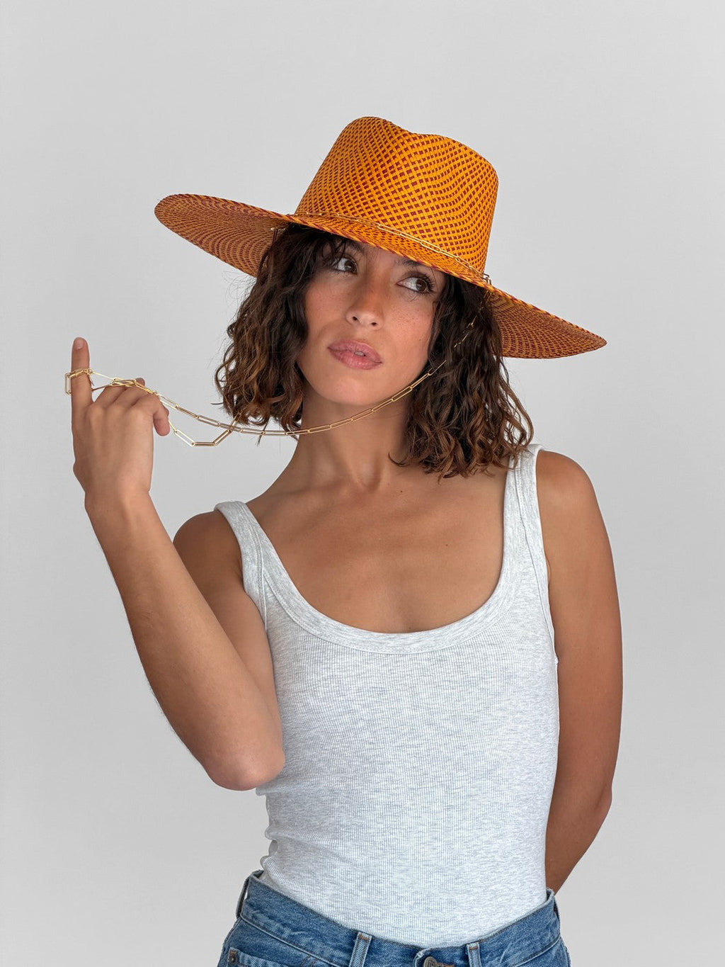Chapeau Paille Livy Jr - Apricot Burgundy
