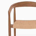 lot 2 chaises bali en bois de teck et corde synthetique