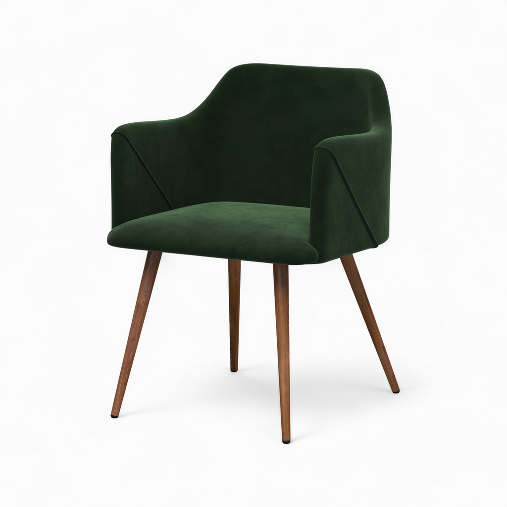 lot 2 chaises daisy velours vert sapin