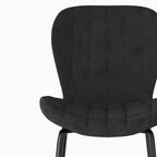 lot 2 chaises de bar mazzia en velours noir 75 cm