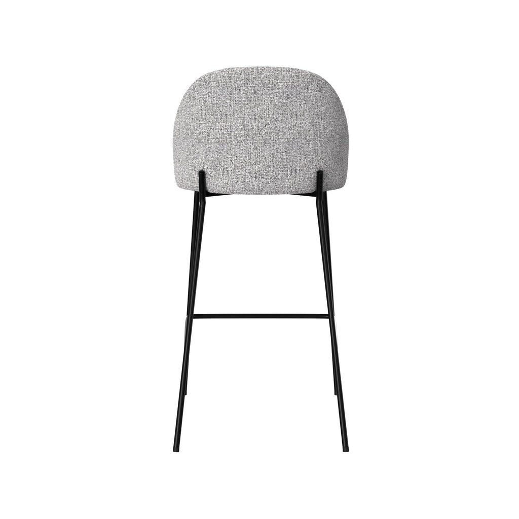 lot 2 chaises karl de bar tissu gris chine 66 cm