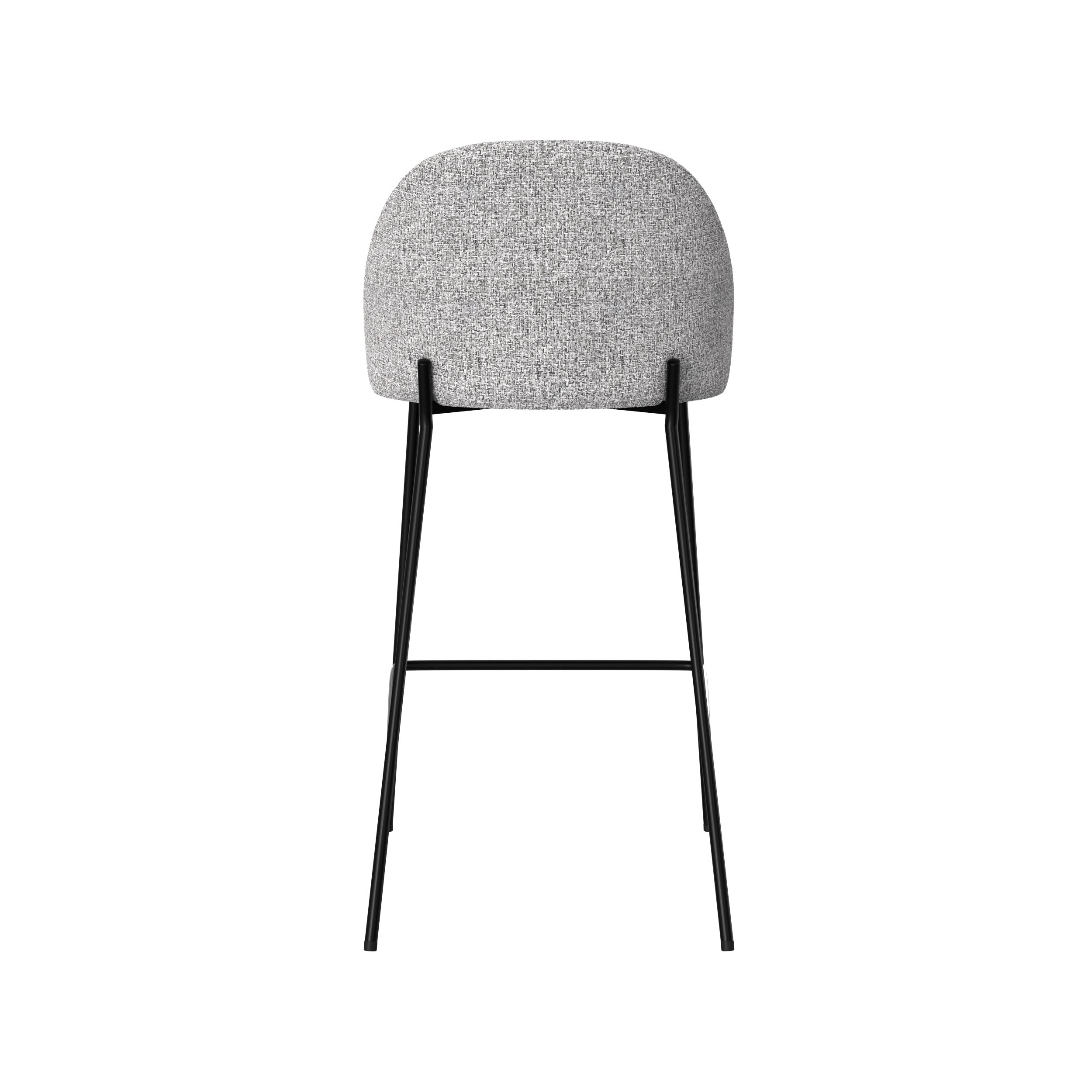 lot 2 chaises karl de bar tissu gris chine 66 cm