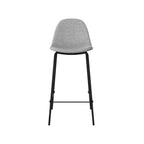 lot 2 chaises pour ilot central 65 cm henrik en tissu gris clair chine