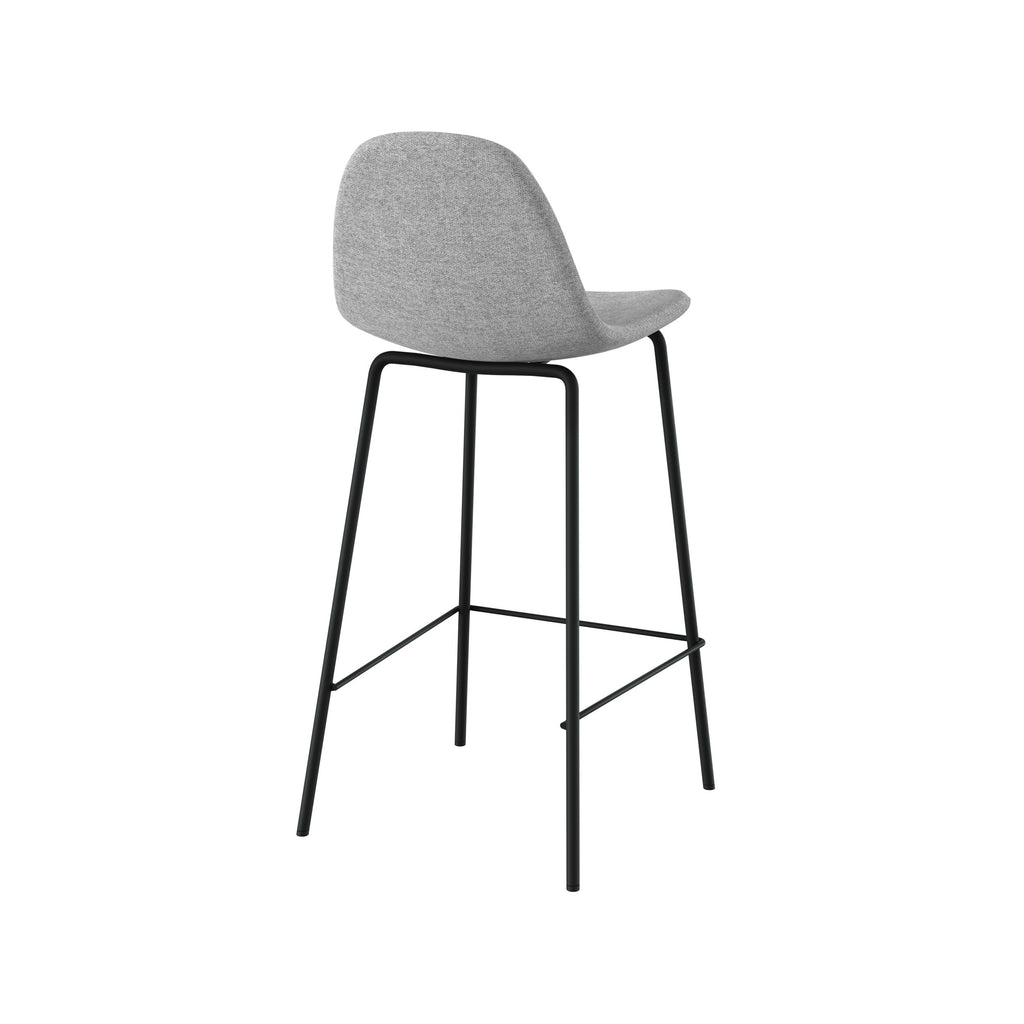 lot 2 chaises pour ilot central en tissu gris clair chine 65 cm henrik