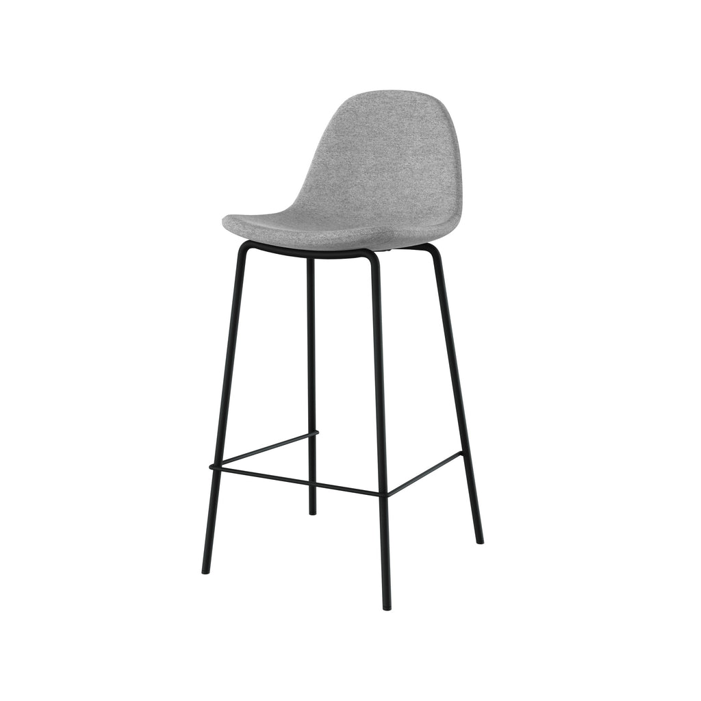 lot 2 chaises pour ilot central en tissu gris clair chine henrik 65 cm
