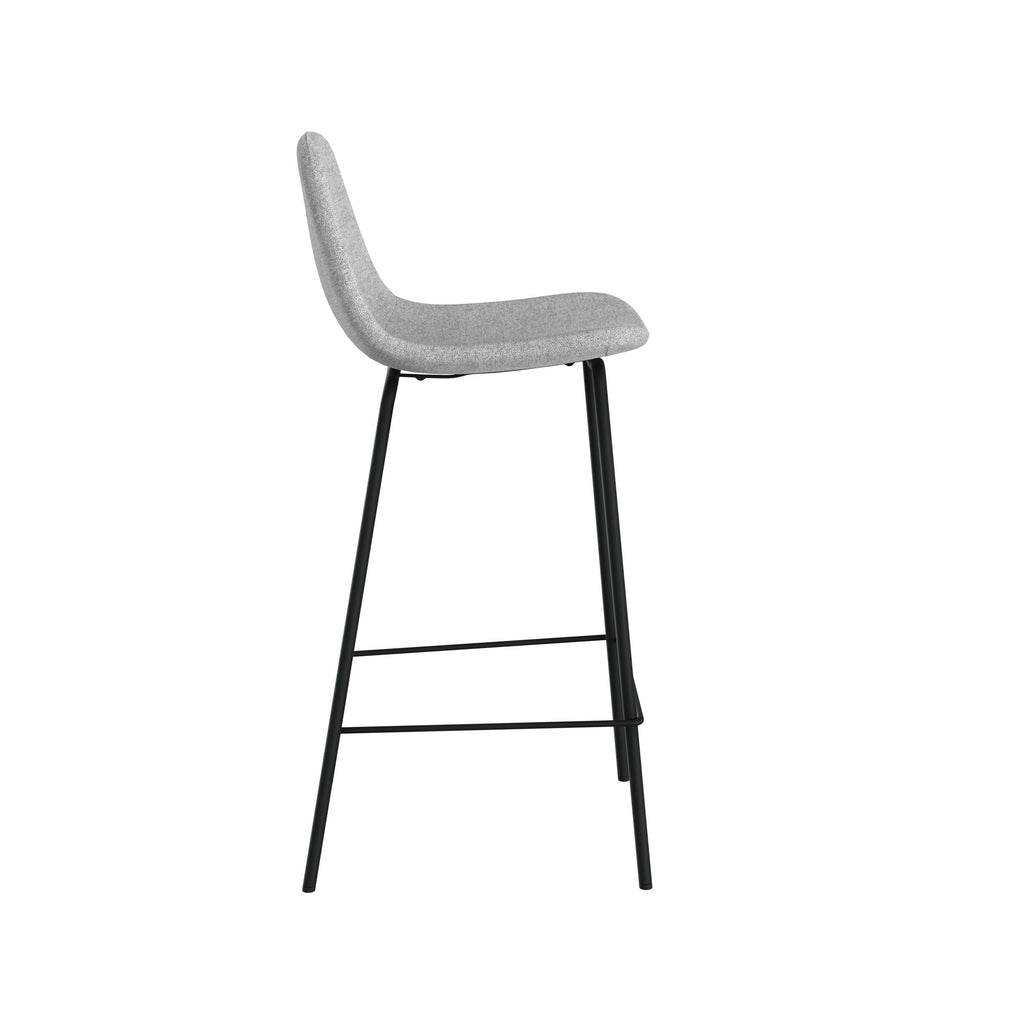 lot 2 chaises pour ilot central henrik en tissu gris clair chine 65 cm