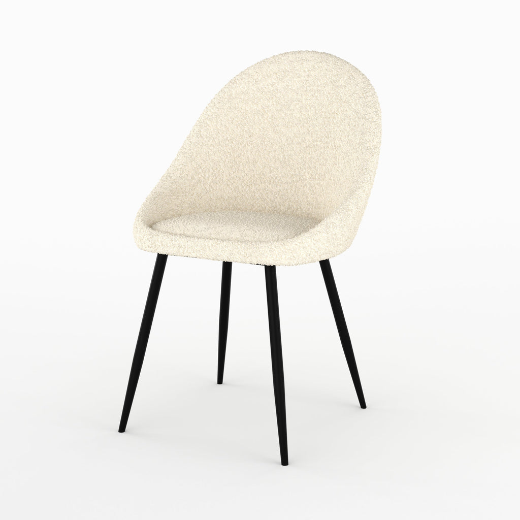 lot 2 chaises rona boucle blanc casse