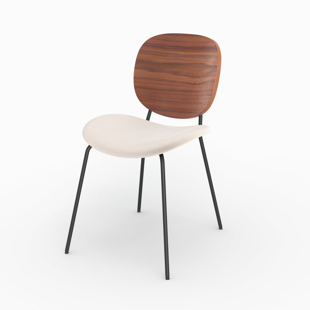 lot 2 chaises simone bois tissu beige chine