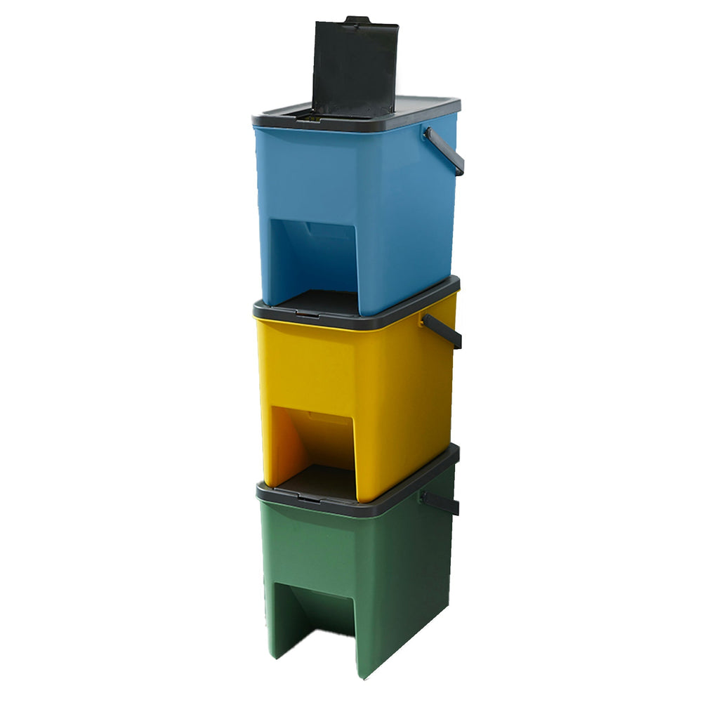 3 Poubelle De Tri Bergen - 3X20L - Multicolore