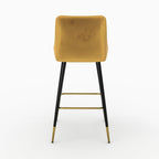 lot de 2 aristote chaises de bar en velours jaune curry 77