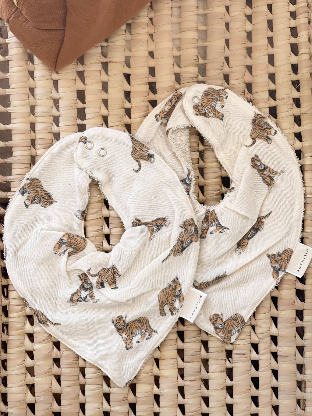 Lot De 2 Bavoirs Bandana - Mael - Tigre