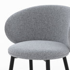 lot de 2 chaise cecilia en tissu gris fonce chine pieds noirs